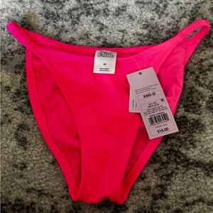 NWT Wild Fable Pink Low Rise Bikini Bottom Ruched Side Size XS